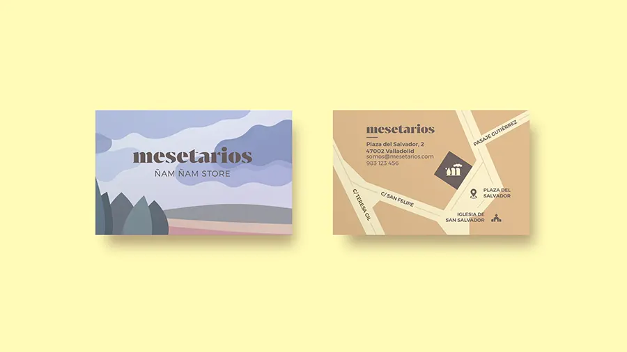 Aplicación de la marca Mesetarios en papelería