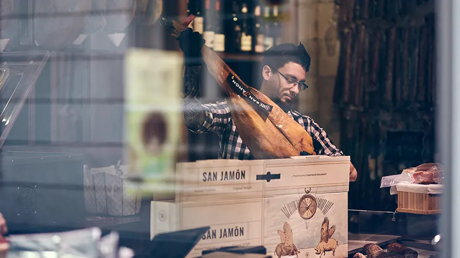 Ilustraciones de marca mediante grabado para marca de jamón ibérico