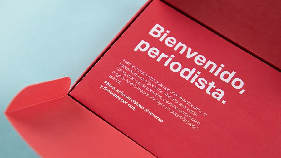Caja informativa de campaña publicitaria contra la violencia de género
