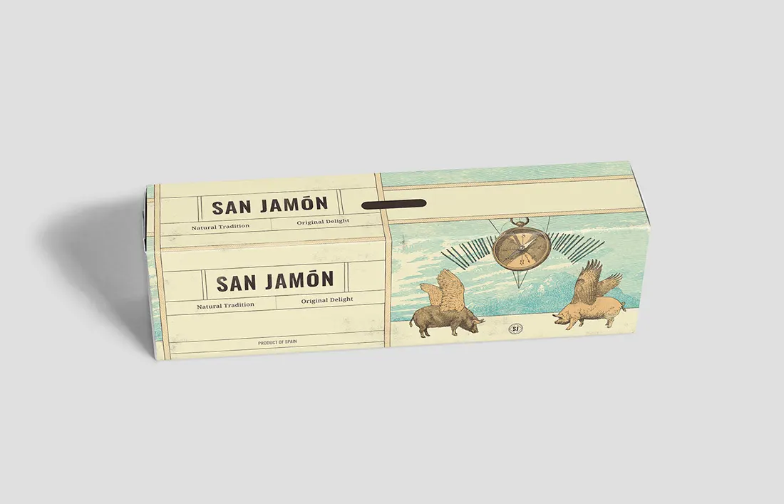 Caja de jamón entero